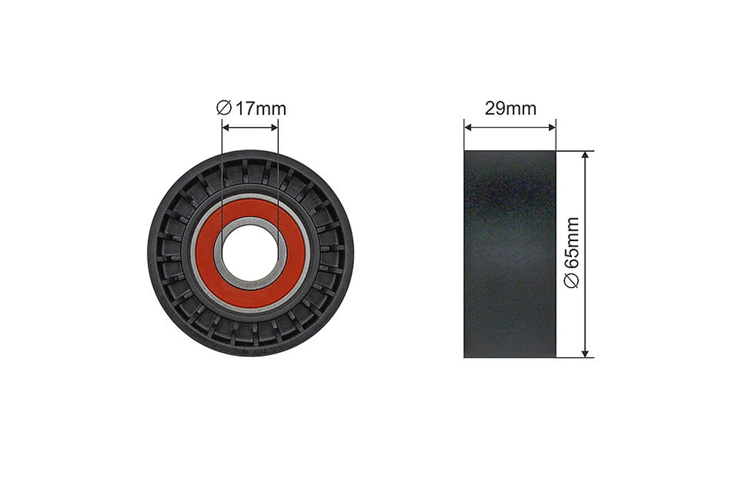 Tensioner pulley, v-ribbed belt