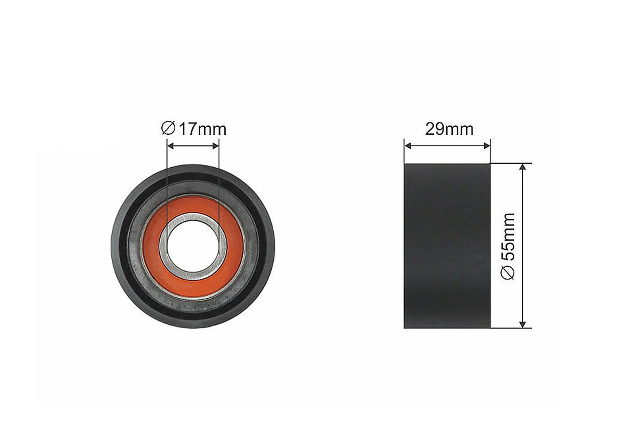 Tensioner pulley, v-ribbed belt