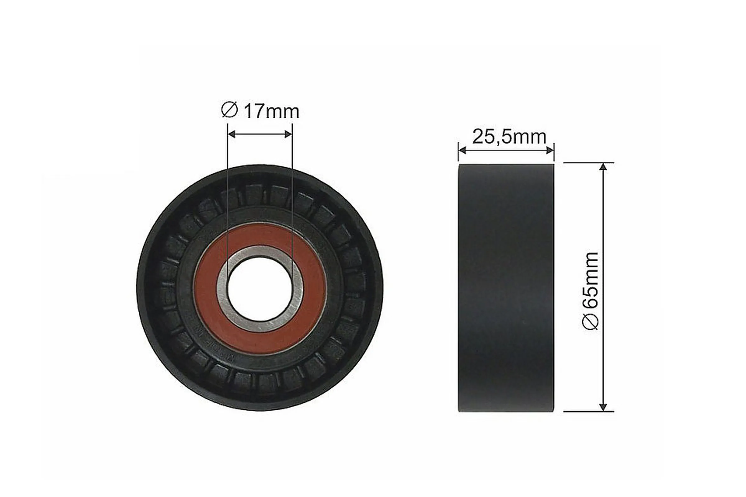 Tensioner pulley, v-ribbed belt