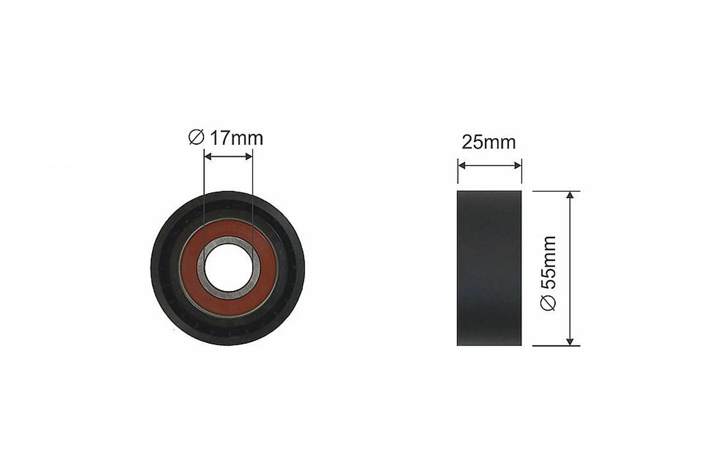 Tensioner pulley, v-ribbed belt