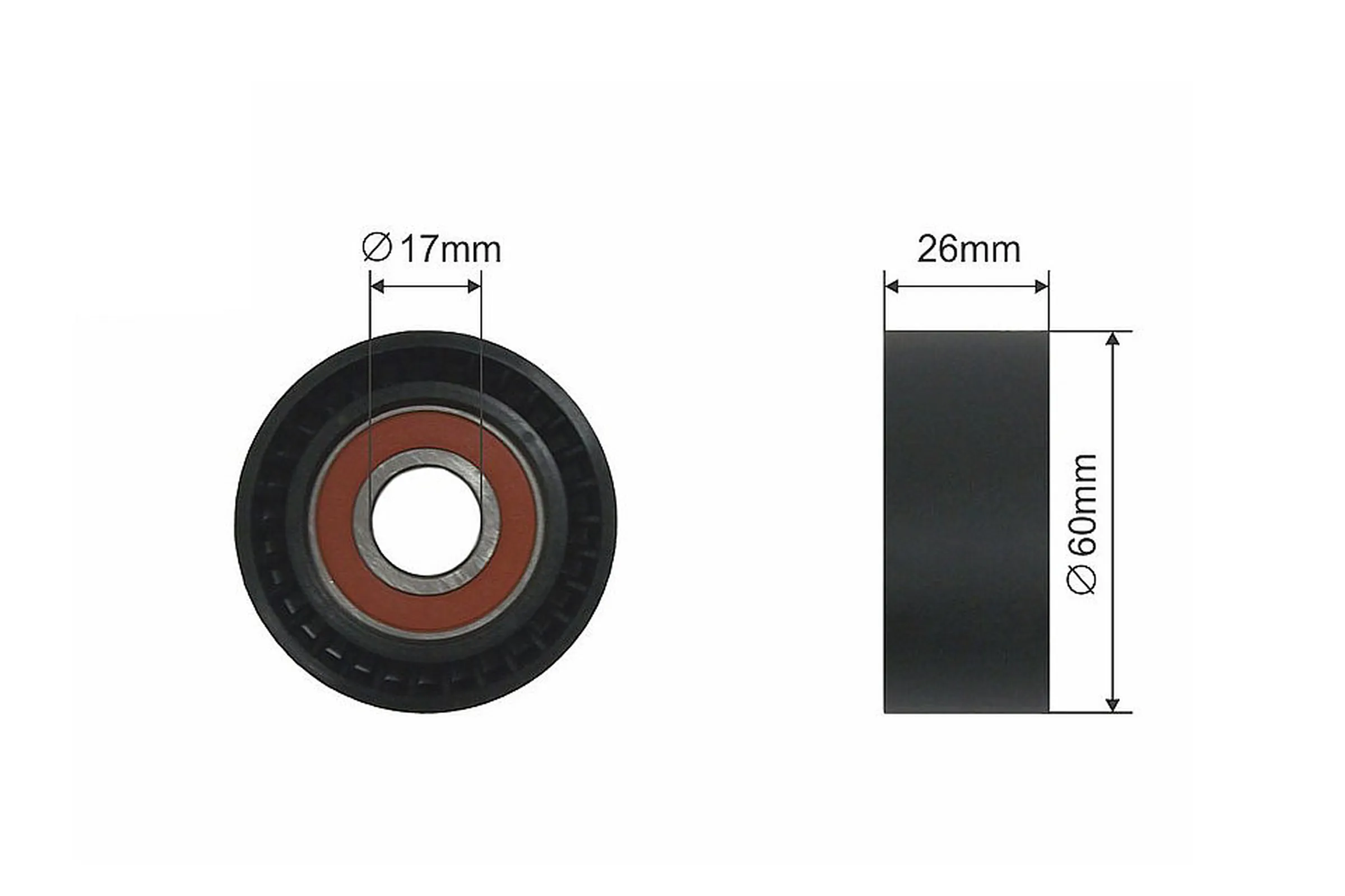 Tensioner pulley, v-ribbed belt