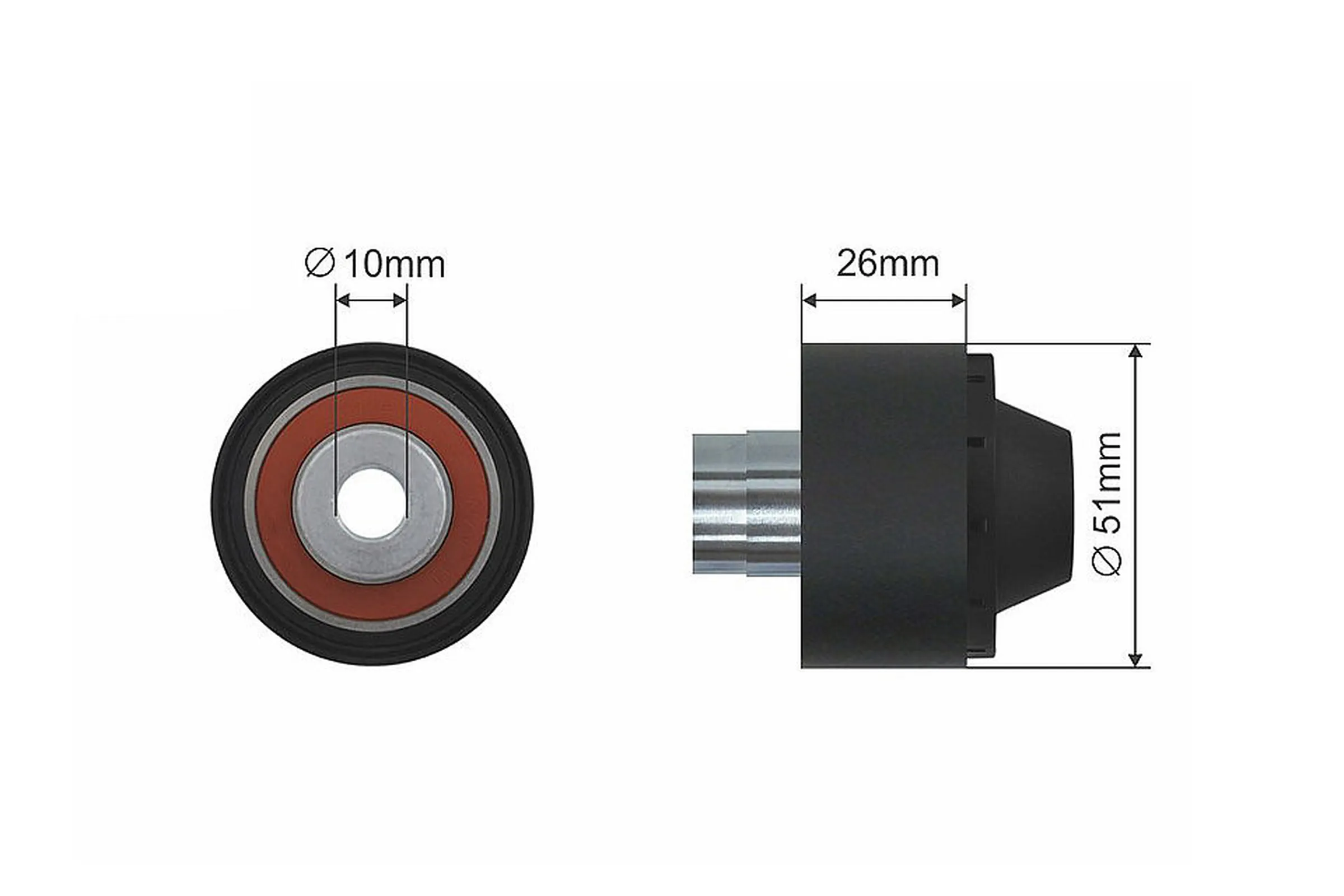 Deflection/guide pulley, v-ribbed belt