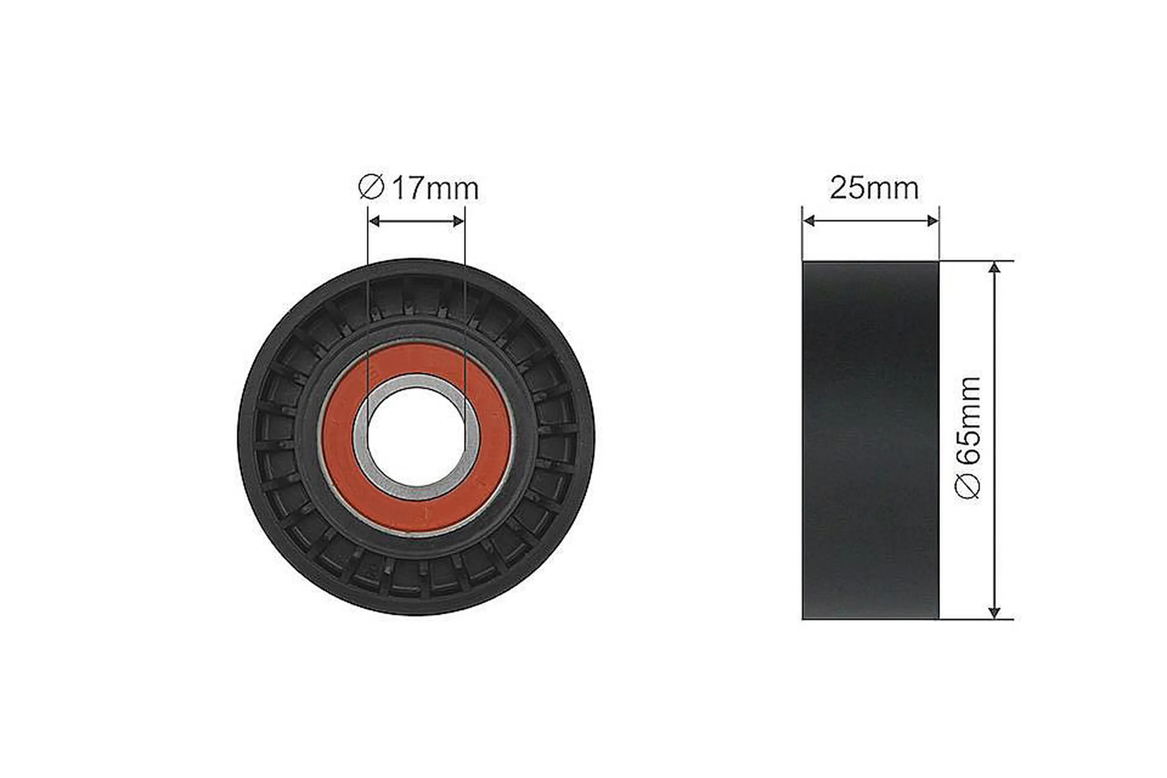 Tensioner pulley, v-ribbed belt