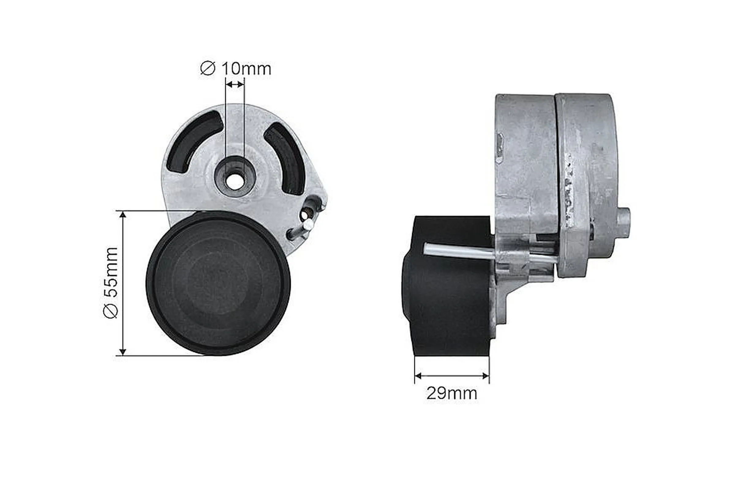 Tensioner pulley, v-ribbed belt