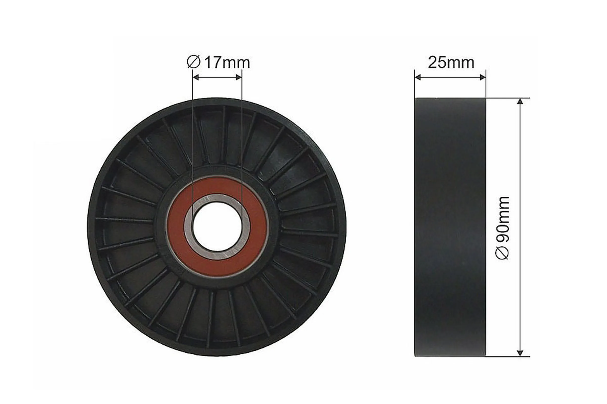 Tensioner pulley, v-belt