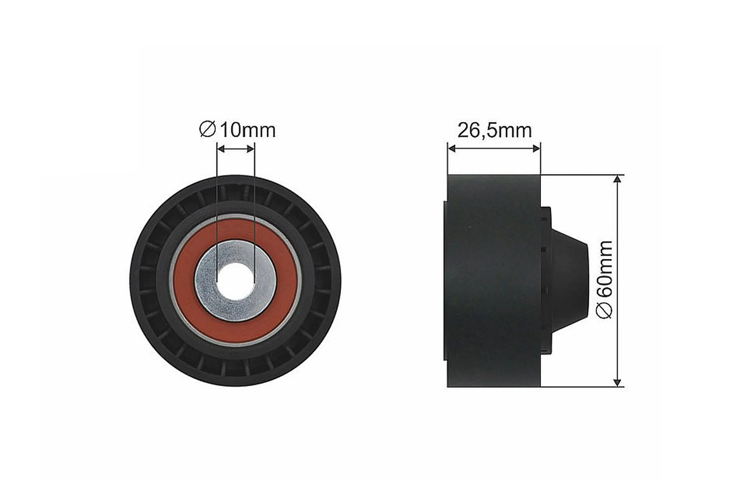 Tensioner pulley, v-belt