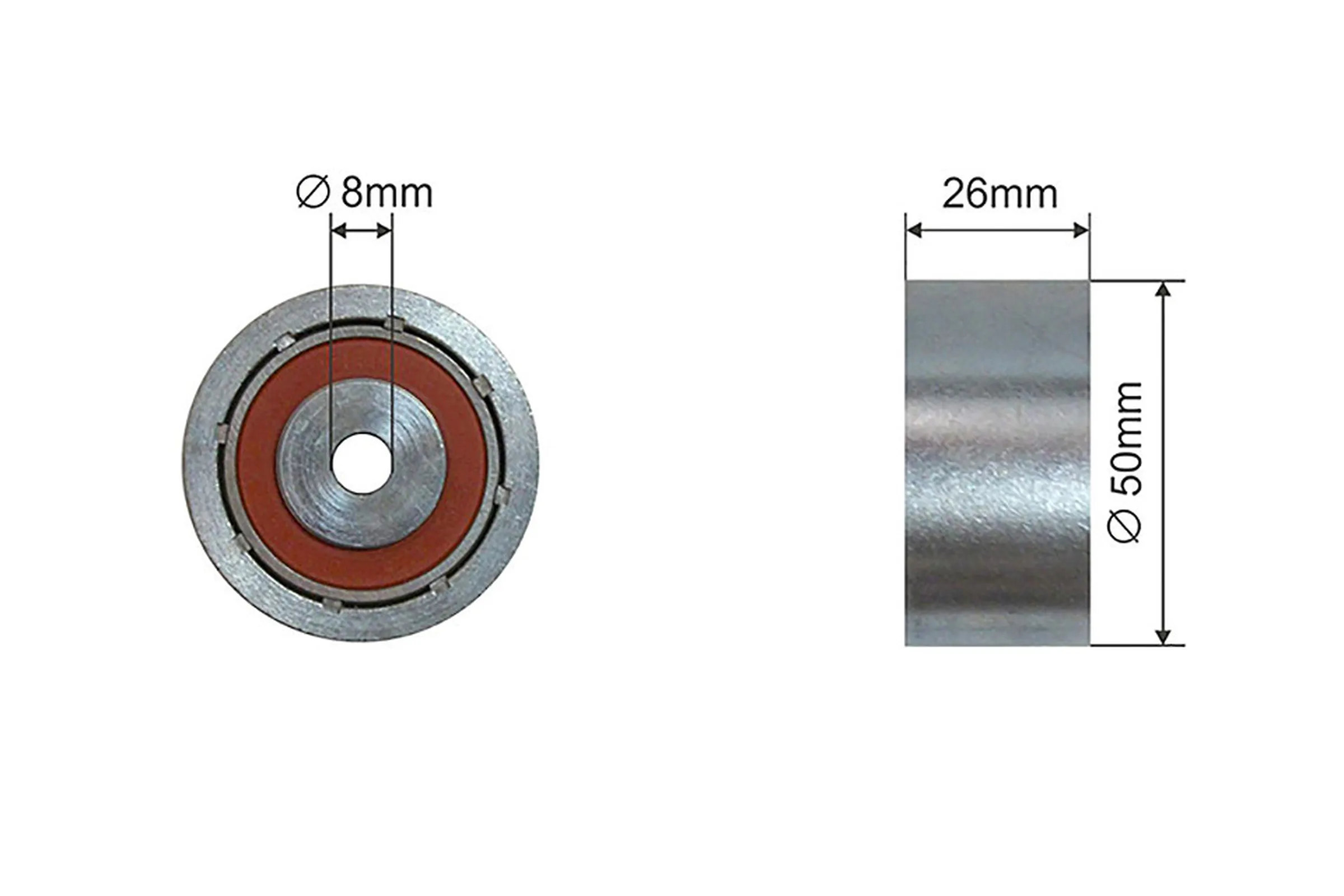 Tensioner pulley, v-ribbed belt