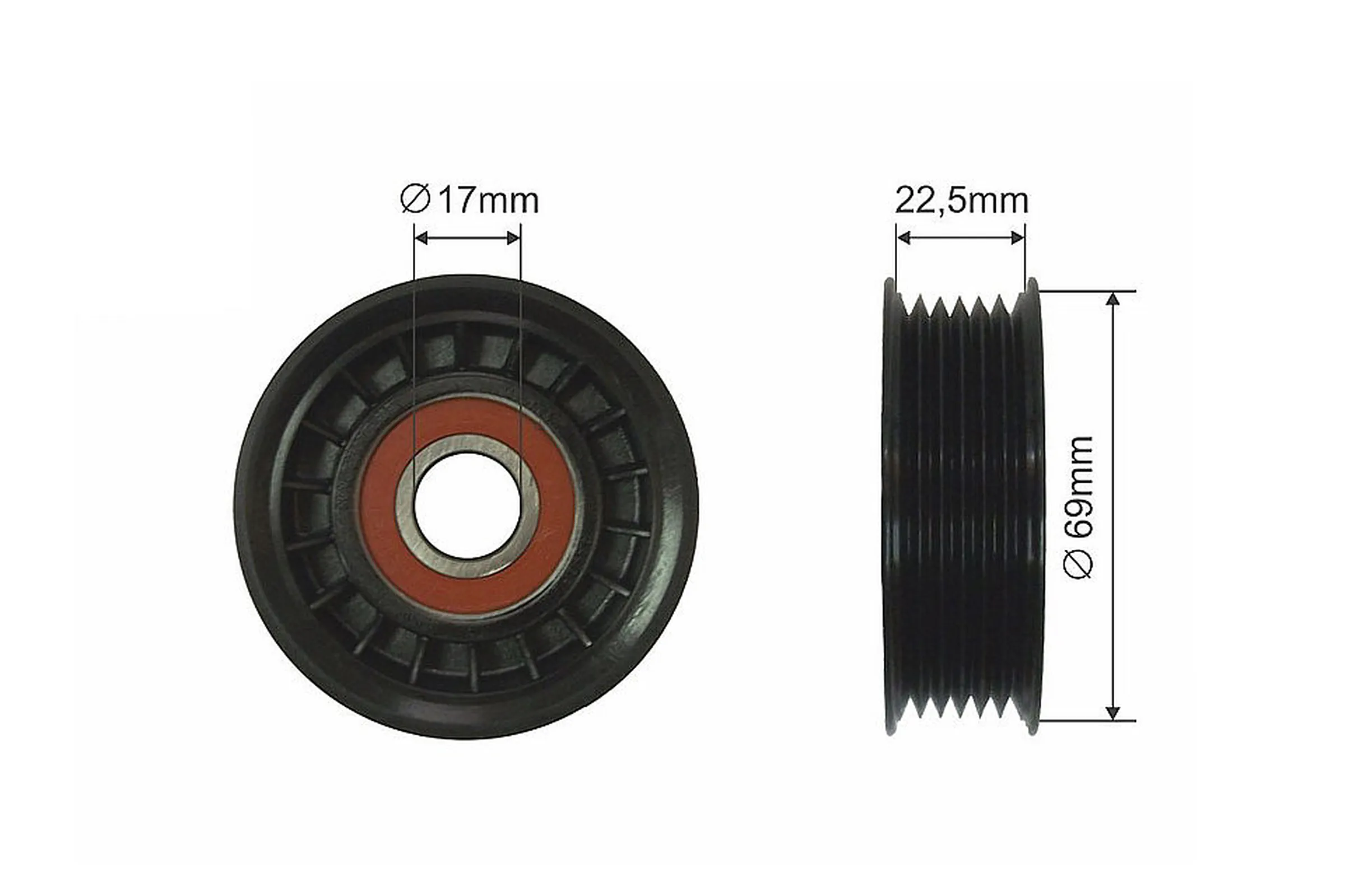 Tensioner pulley, v-belt