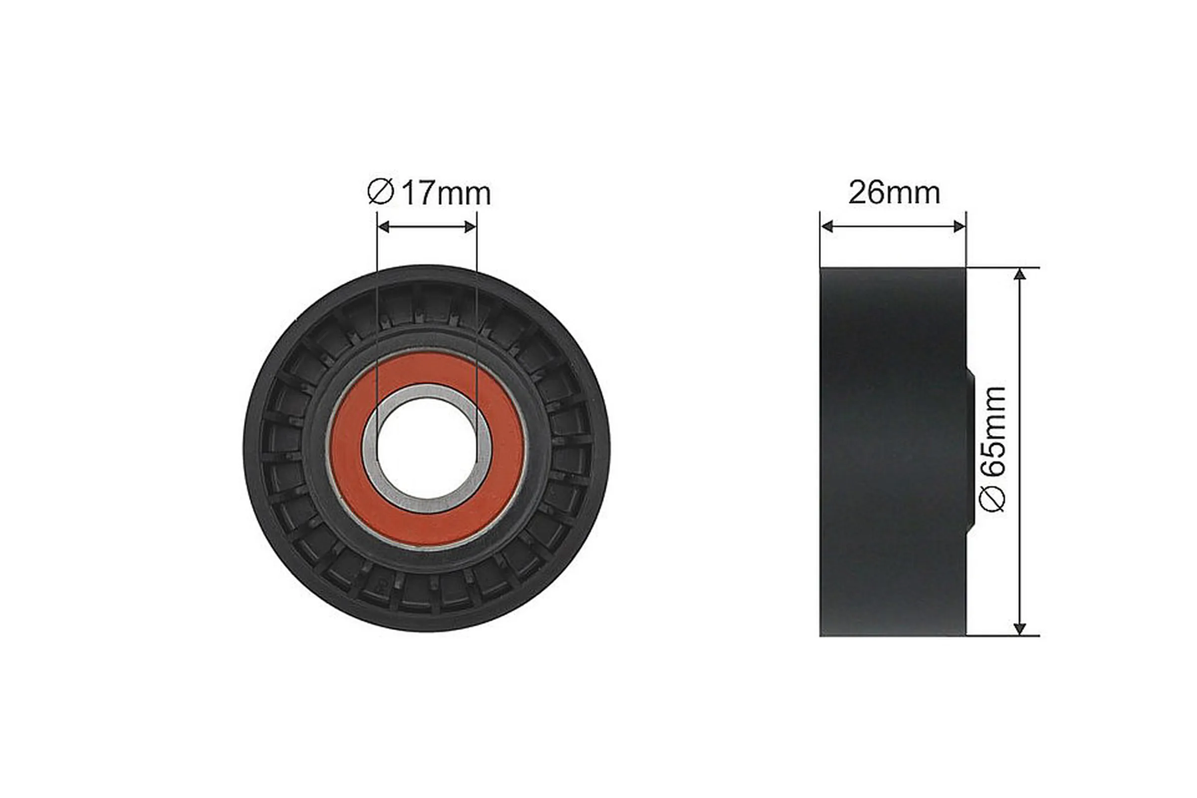 Deflection pulley/guide pulley, v-belt