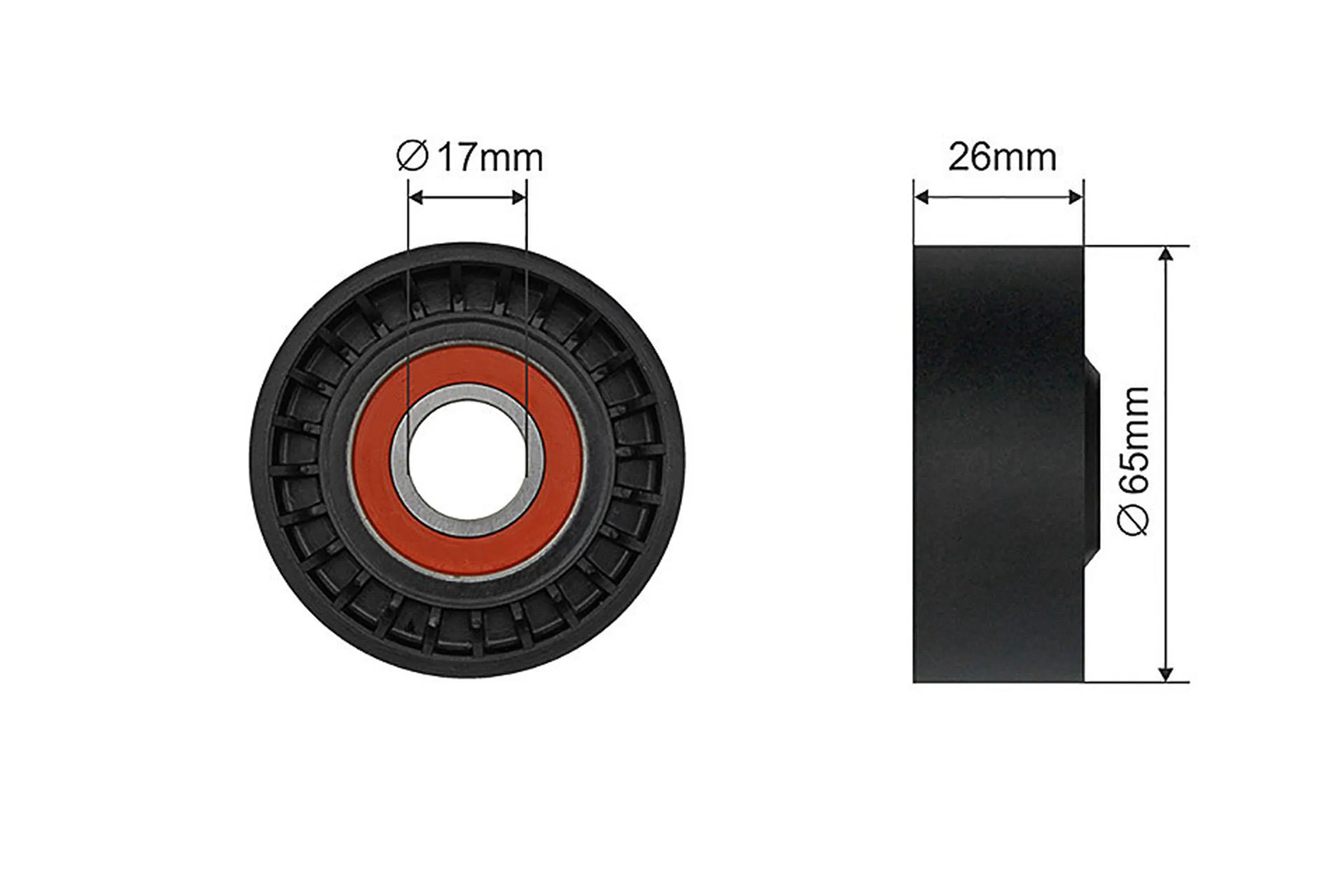 Tensioner pulley, v-ribbed belt
