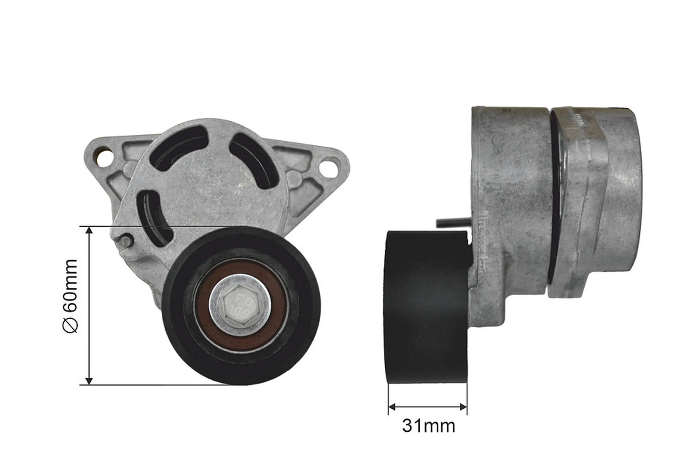 Tensioner pulley, v-ribbed belt