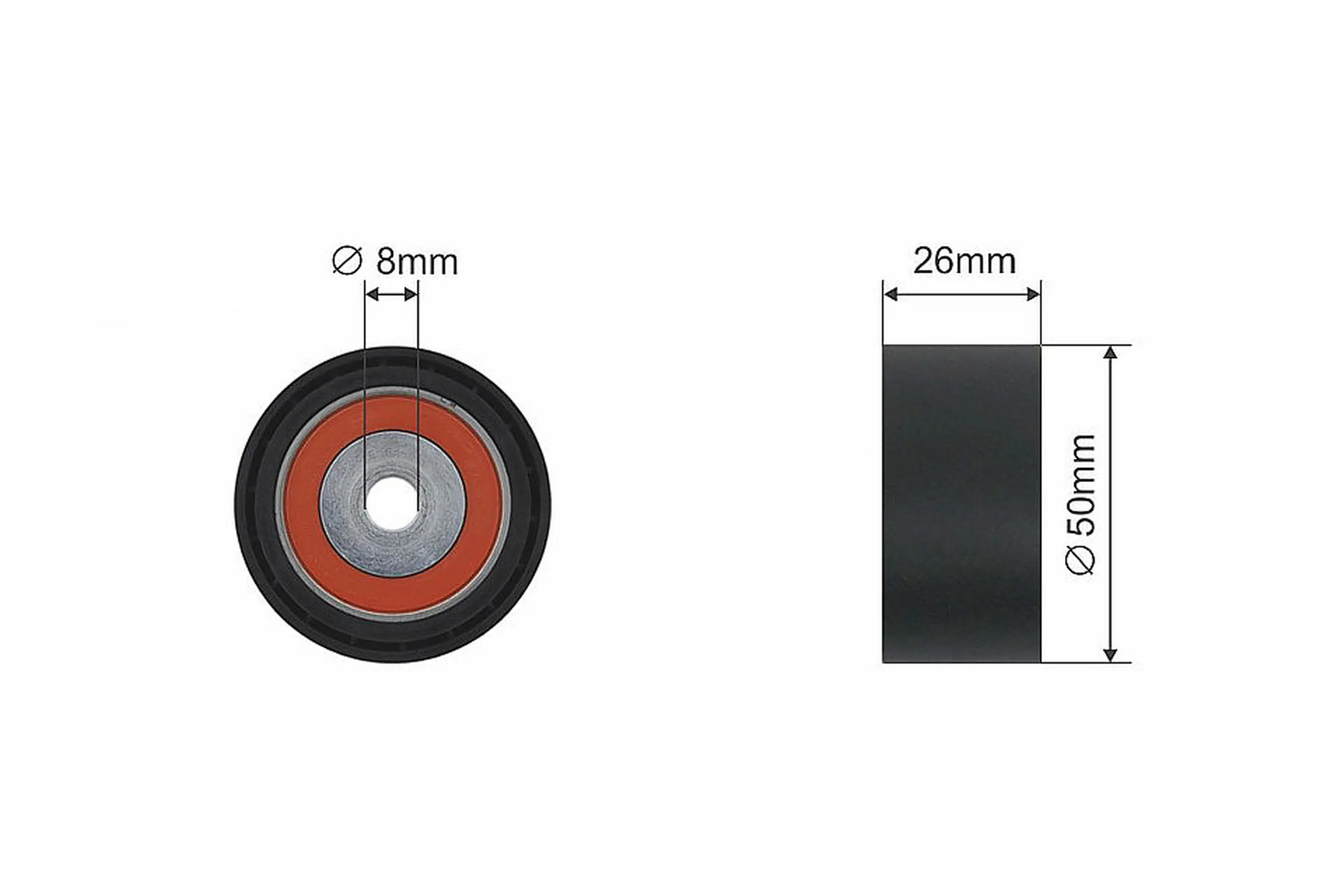 Deflection/guide pulley, v-ribbed belt