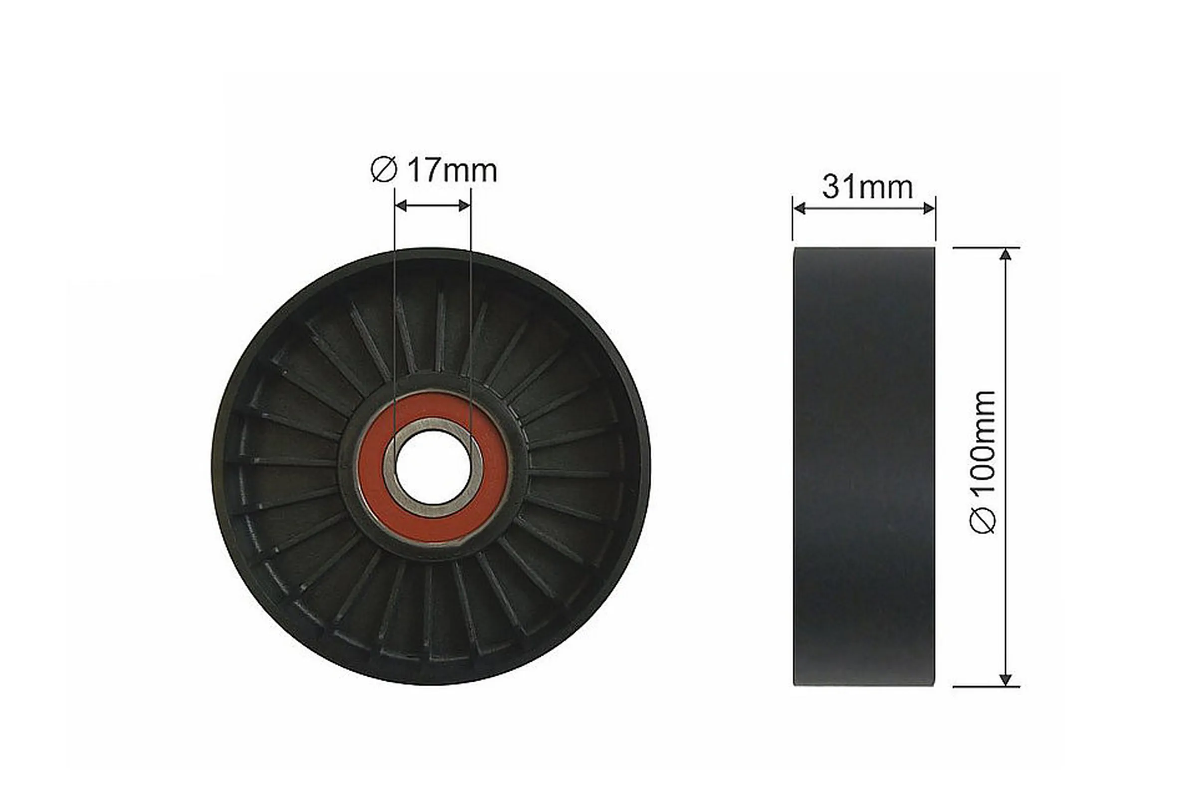 Tensioner pulley, v-ribbed belt